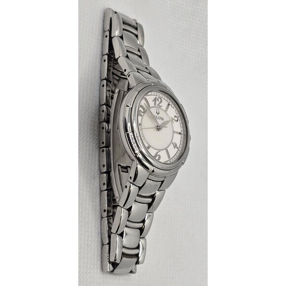 Women\'s Bulova Round MOP Dial Silver Tone Case Link Bracelet Band Watch 04 main image 7